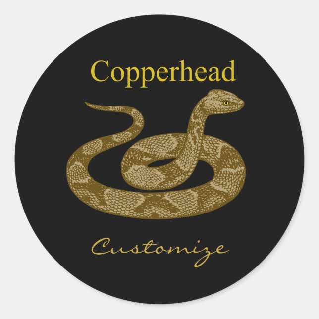 Coiled Copperhead Snake Thunder_Cove Classic Round Sticker (Front)
