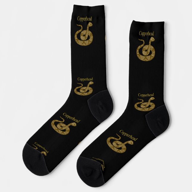 Coiled Copperhead Snake Thunder_Cove Socks (Left)
