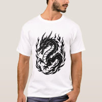 Coiled Fire Dragon Tattoo Style