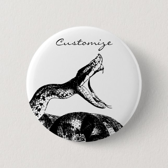 Coiled Rattlesnake Thunder_Cove 2 Inch Round Button (Front)