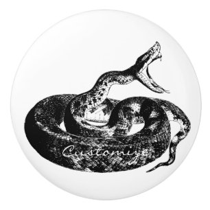 Coiled Rattlesnake Thunder_Cove Ceramic Knob