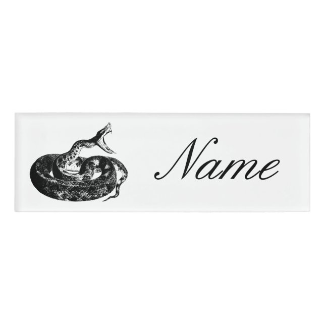 Coiled Rattlesnake Thunder_Cove Name Tag (Front)
