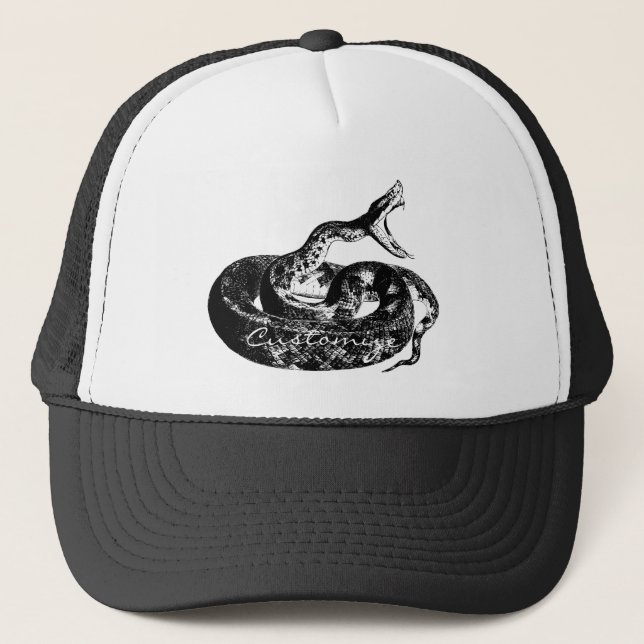 Coiled Rattlesnake Thunder_Cove Trucker Hat (Front)