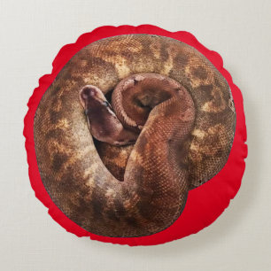 Coiled Serpent Round Pillow
