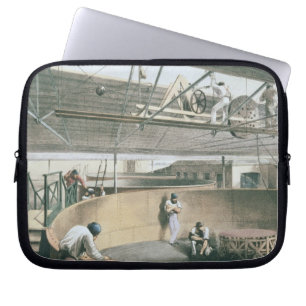 Coiling the telegraph cable in the tanks at the wo laptop sleeve