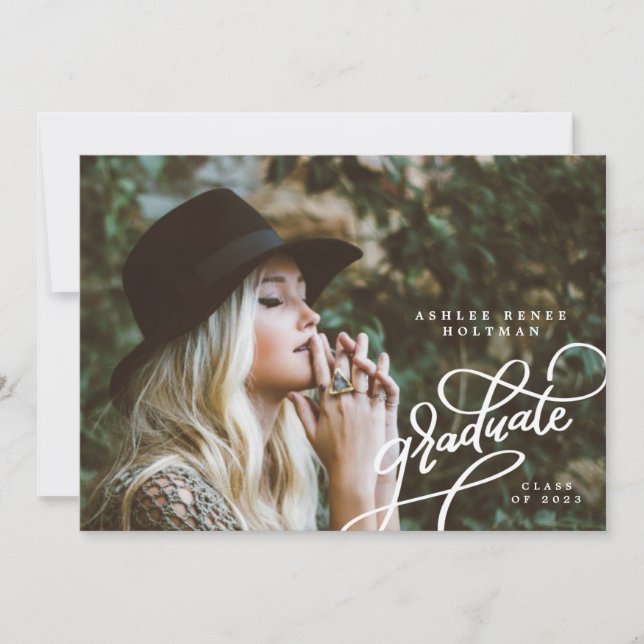 Coin amusant Faire-part de graduation de script (Devant)