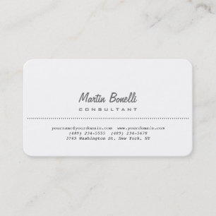 Coin arrondi Blanc Consultant Carte de visite