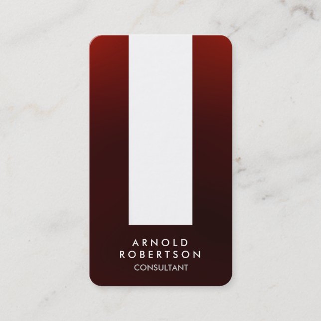 Coin arrondi Brownish Carte de visite blanc rouge (Devant)