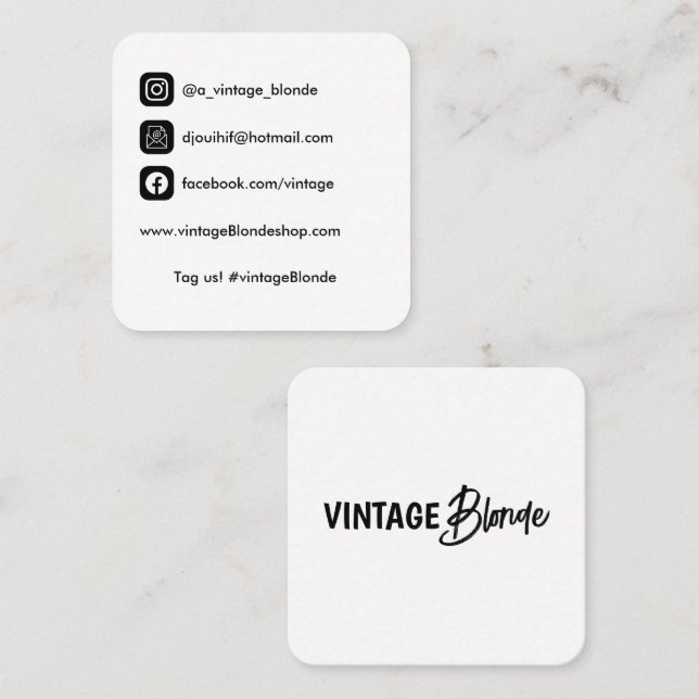 coin arrondi, cartes de logo, cartes de médias soc (Devant / Derrière)