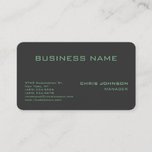 Coin arrondi Green Grey Manager Carte de visite