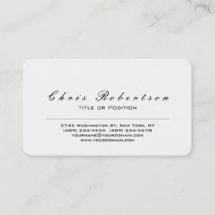 Coin arrondi Noir Blanc Charmant Carte de visite