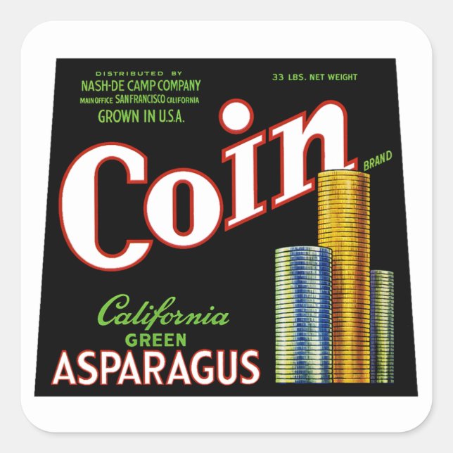 Coin California Asparagus Label (Front)