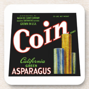 Coin California Asparagus Label Coaster