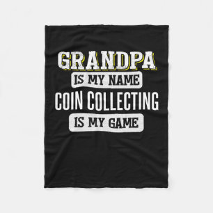 Coin Collecting Gift For Grandpa Fathers Day Shirt Fleece Blanket