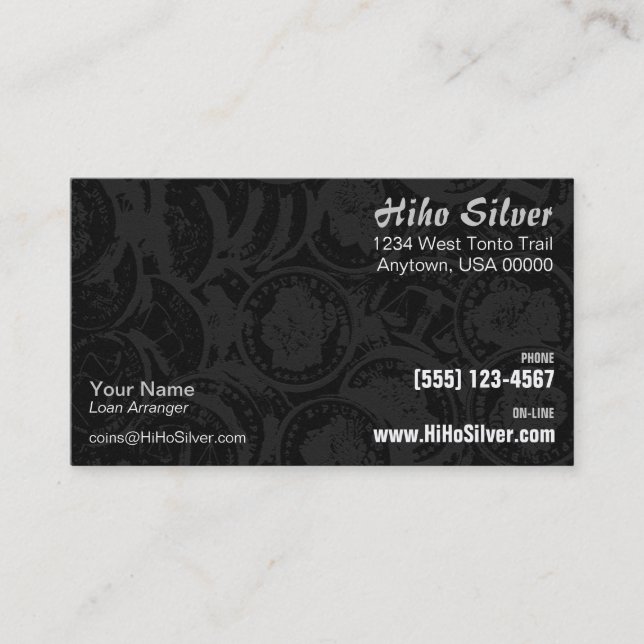 Coin Collector, Numismatics & Precious Metals Business Card (Front)