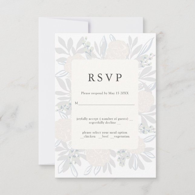 Coin de fleurs design élégant de RSVP de mariage (Devant)