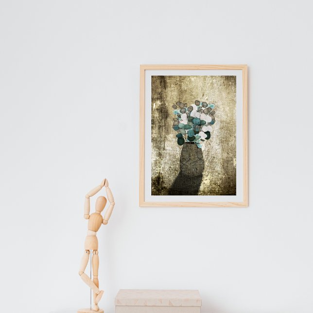 Coin Flowers in Crackled Vase Grunge Texture Poster (Creator Uploaded)