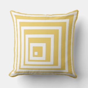 Coin géométrique blanc et jaune Oreiller Motif-à-l