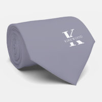 Coin Grey Elegant Monogram + Name | Two-Sided
