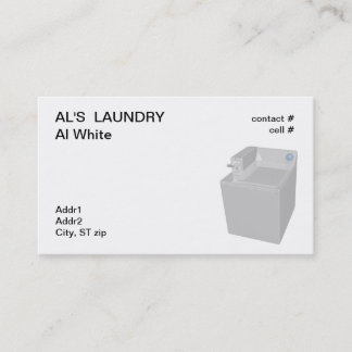 coin operated washing machine business card