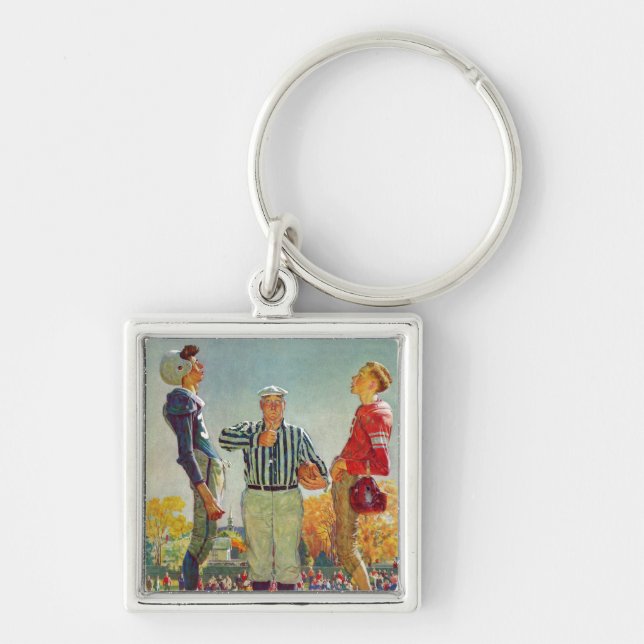 Coin Toss by Norman Rockwell Keychain (Front)