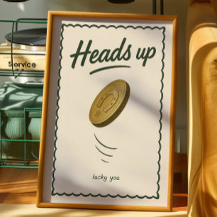 Coin Wall Art Vintage Good Luck Poster Retro