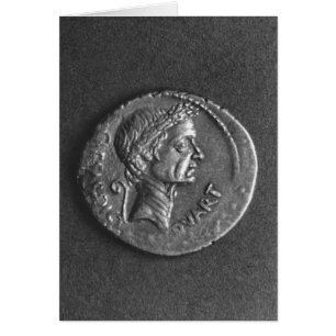 Coin with a portrait of Julius Caesar