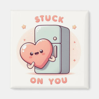 Coincé sur vous mignon aimant frigo