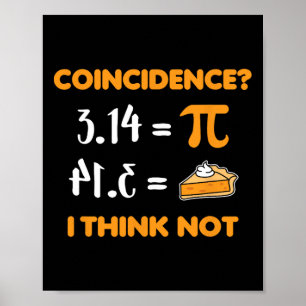 Coincidence Pi 3.14 Math Pun Mathlete Math Lovers  Poster