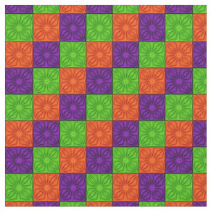 Coins Agréés, Orange Purple Vert-Zazzle Tissu