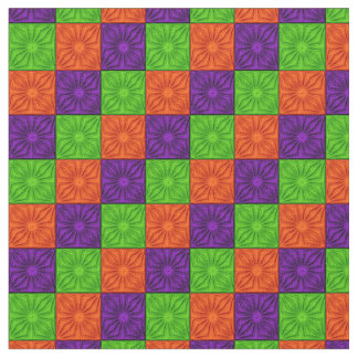 Coins Agréés, Orange Purple Vert-Zazzle Tissu