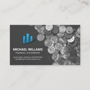 Coins Bar Chart Business Card