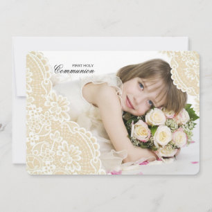 Coins dentelle Invitation photo horizontale