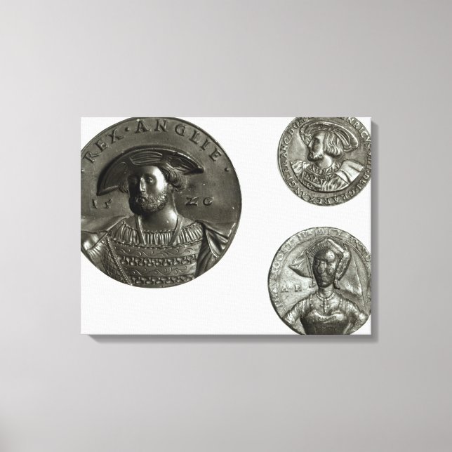 Coins depicting Henry VIII and Anne Boleyn Canvas Print (Front)