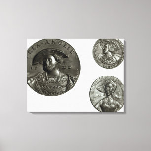 Coins depicting Henry VIII and Anne Boleyn Canvas Print