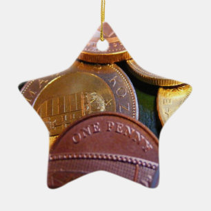 Coins for luck ceramic ornament