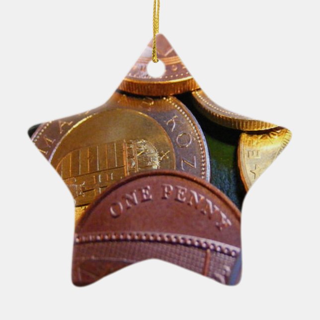 Coins for luck ceramic ornament (Front)