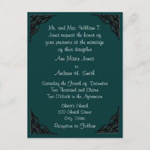 Coins noirs faire-part de mariage