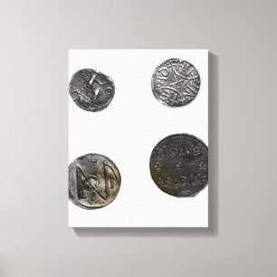 Coins of Cunobelinus or Cymbeline ,King of Mercia Canvas Print