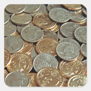 Coins Square Sticker