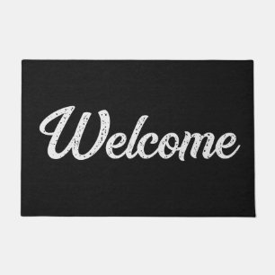 Coir Texture Simple Vintage Black Welcome Doormat