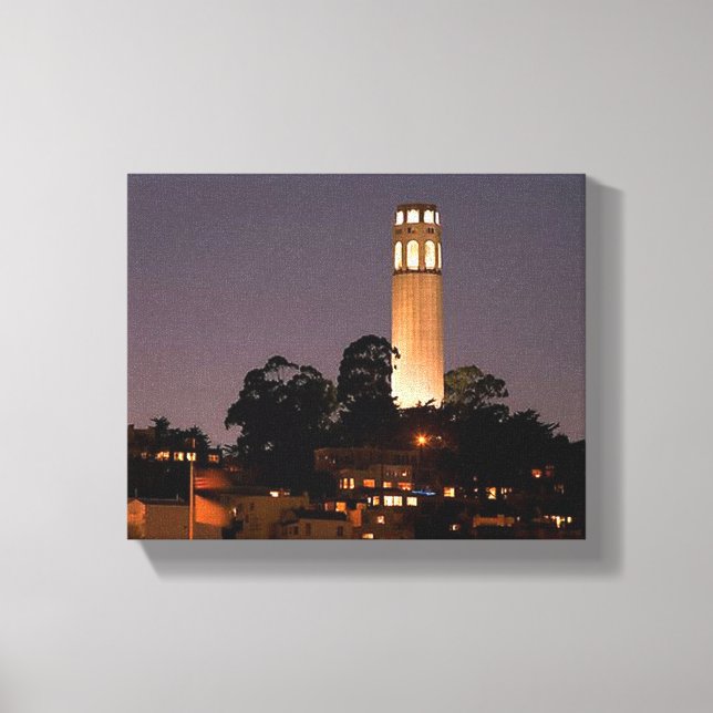 Coit Tower at Night Canvas Print (Front)