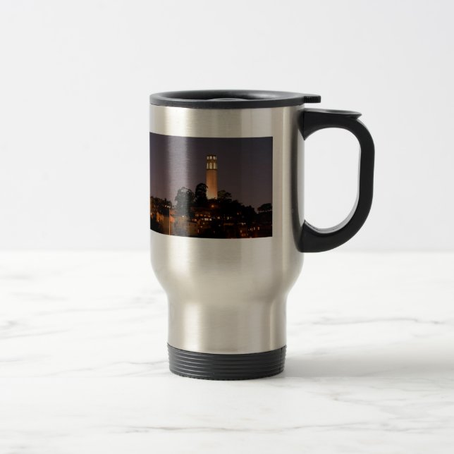 Coit Tower at Night Travel Mug (Right)