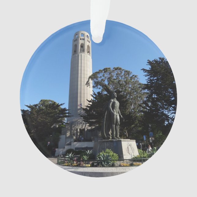 Coit Tower & Columbus Statue #1 Ornament (Front)