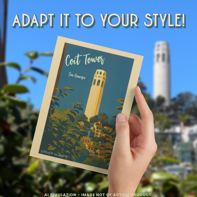 Coit Tower on Telegraph Hill, San Francisco Travel Postcard (Creator Uploaded)