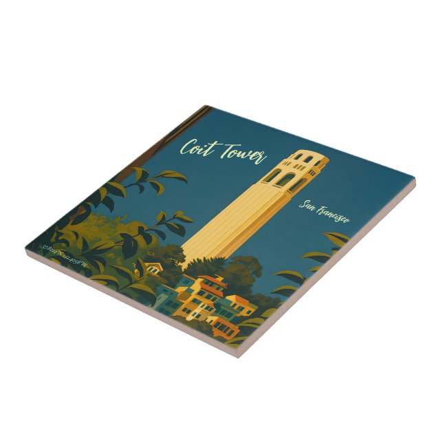 Coit Tower on Telegraph Hill, San Francisco Travel Tile (Side)