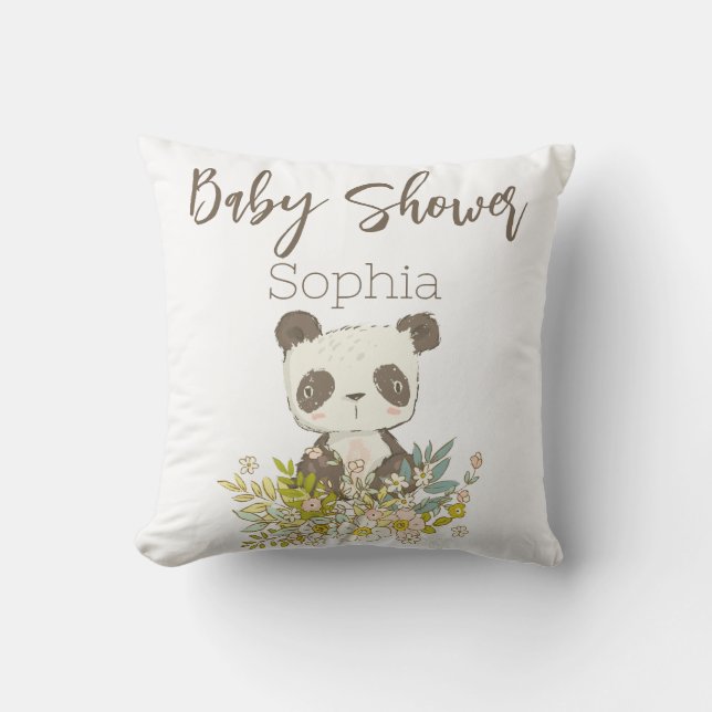 Cojín Baby Shower Panda Throw Pillow (Front)
