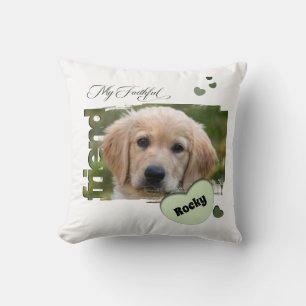 Cojín Customizable Pet Photo  "My Faithful Friend" Throw Pillow