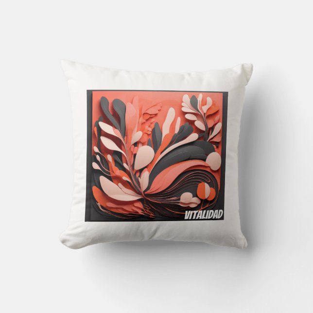 Cojín Decorativo Arte Tropical Vivo Throw Pillow (Front)