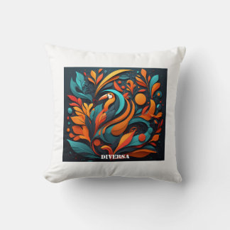 Cojín Decorativo con Arte Simbólico Biodiversidad Throw Pillow